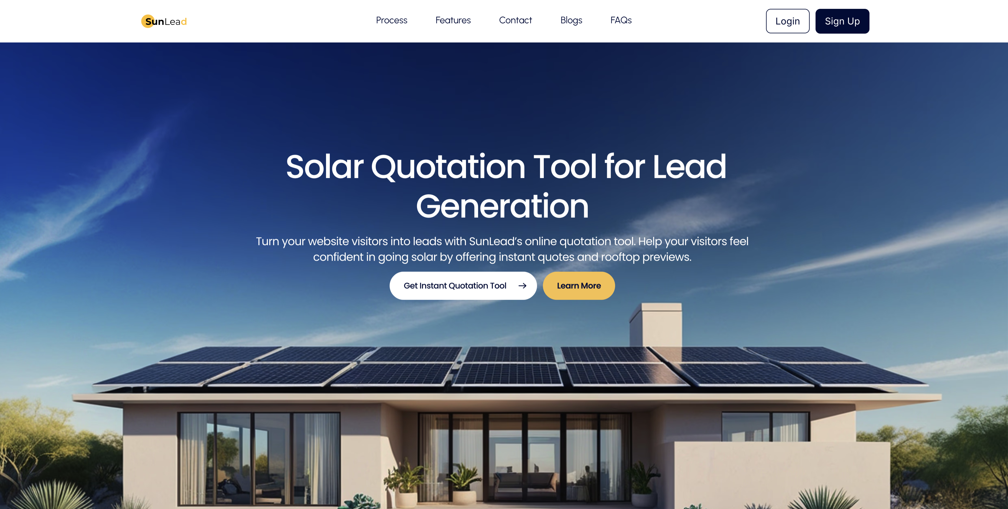 Solar field in natural landscape